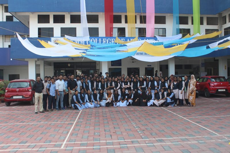 Project Kaushal: training batch assembled in a college courtyard