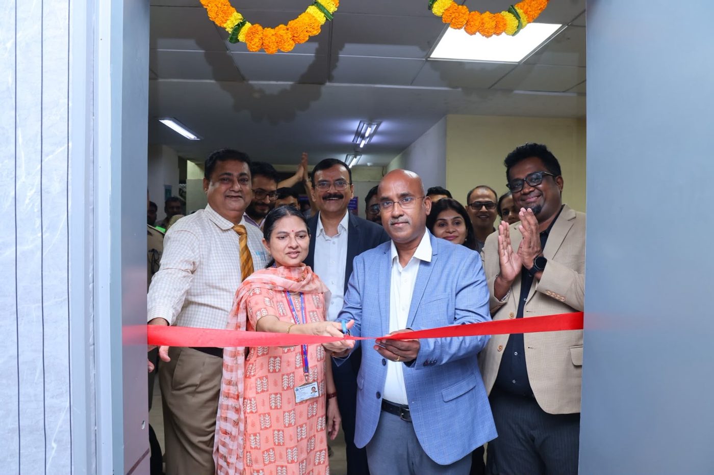 Ribbon cutting at the inauguration of the renovated room